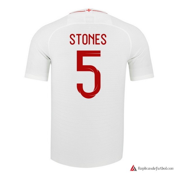 Camiseta Seleccion Inglaterra Primera equipación Stones 2018 Blanco